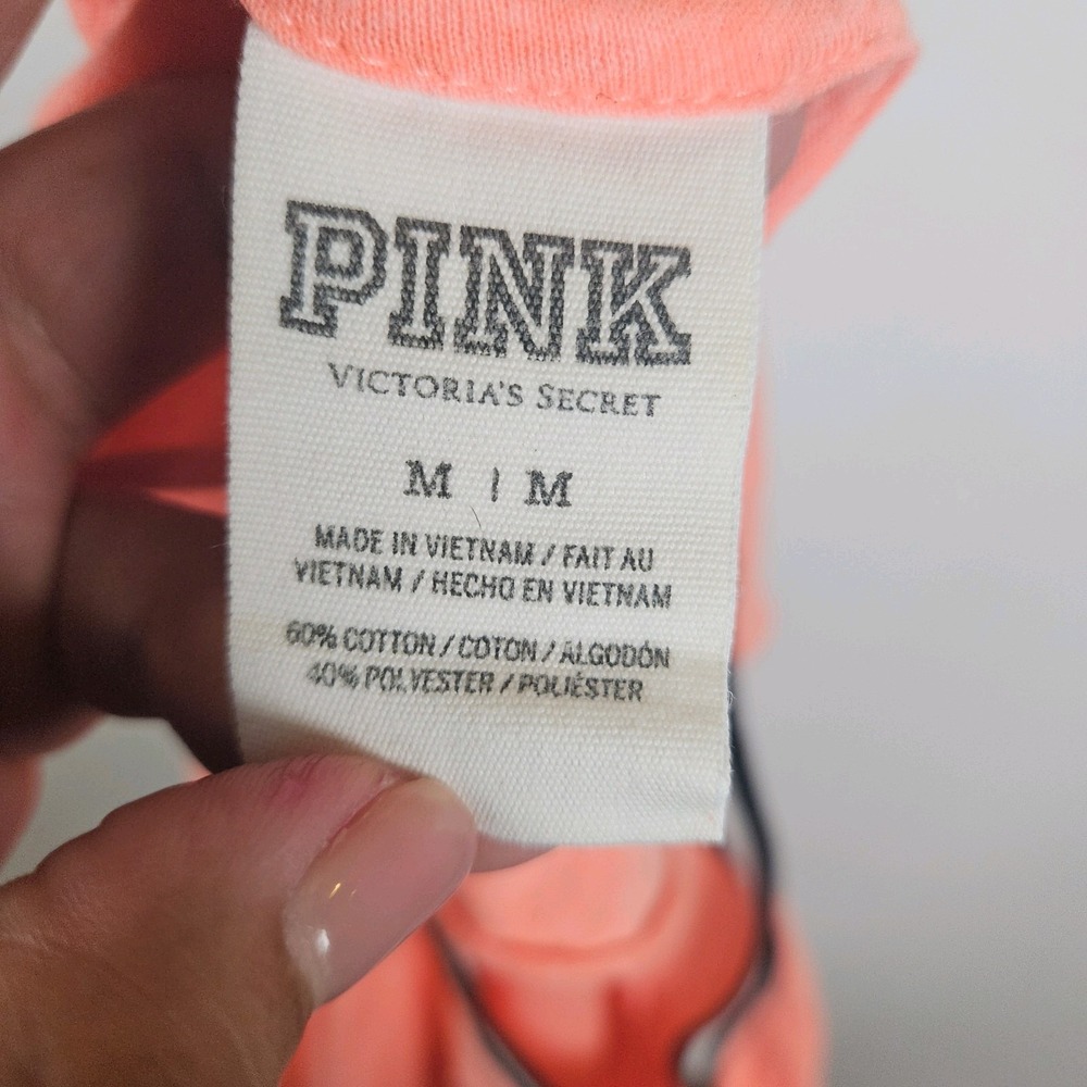 Victoria's Secret PINK Tank Top Medium Coral "The Struggle Is Real" Graphic Gym - Picture 7 of 16